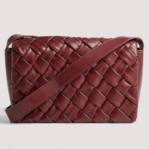 NA-KD burgundy cross body bag